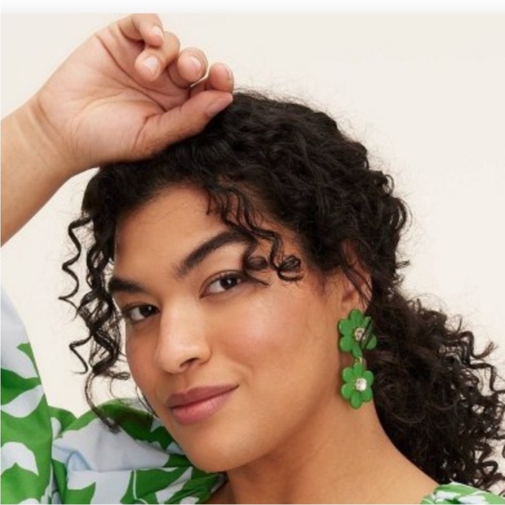 Kate Spade NWT Green Floral Earrings